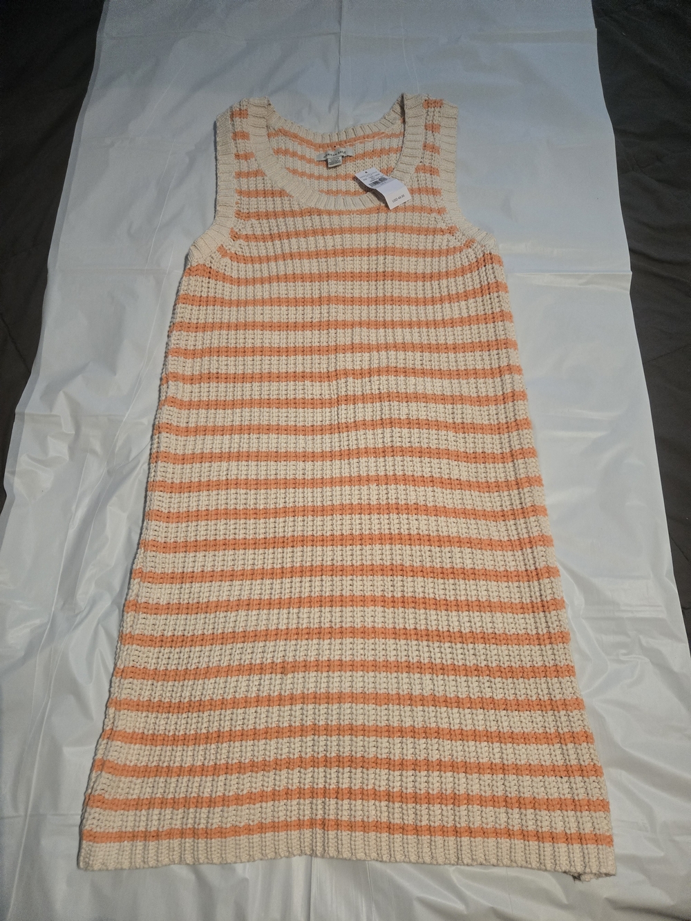 American Eagle Outfitters Cream & Peach Striped Knit Tank Dress